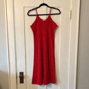 Vintage Red Button-Down Dress